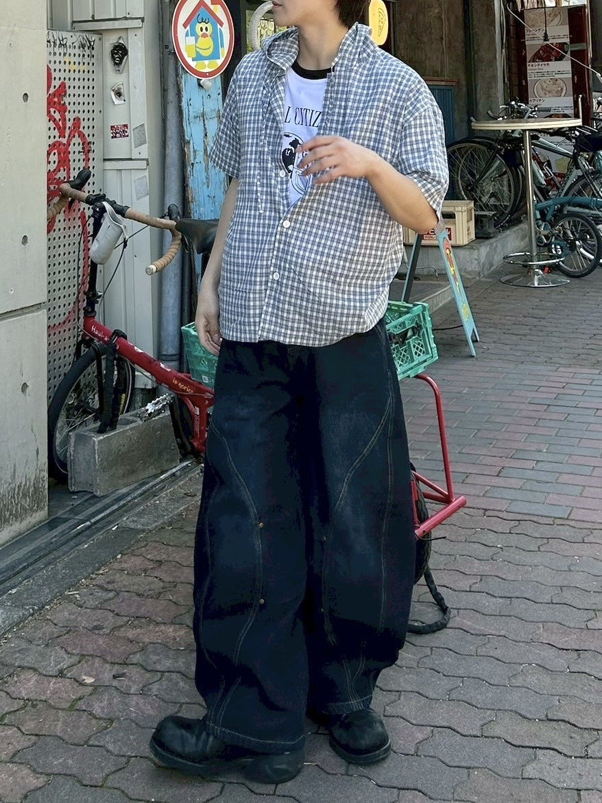 【youll】check shirt hoodie (2color)