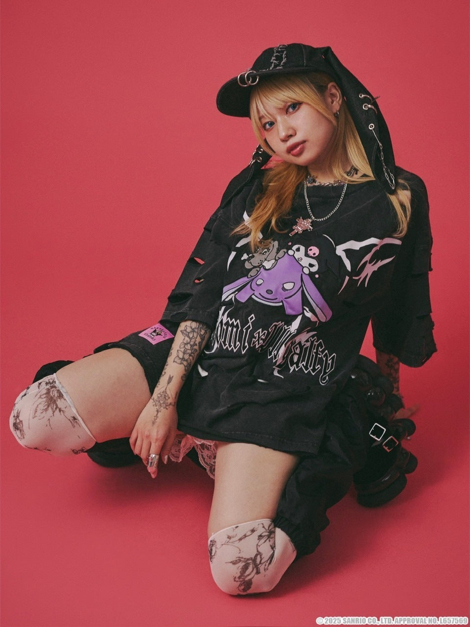 【GALFY×KUROMI】イルガルフィーボロボロ半袖TEE