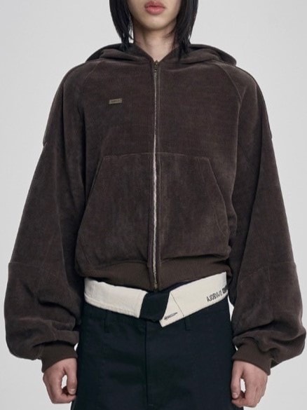 【AJOBYAJO】Corduroy Short Zip-Up Hoodie / 【アジョバイアジョ】コーデュロイショートジップアップパーカー