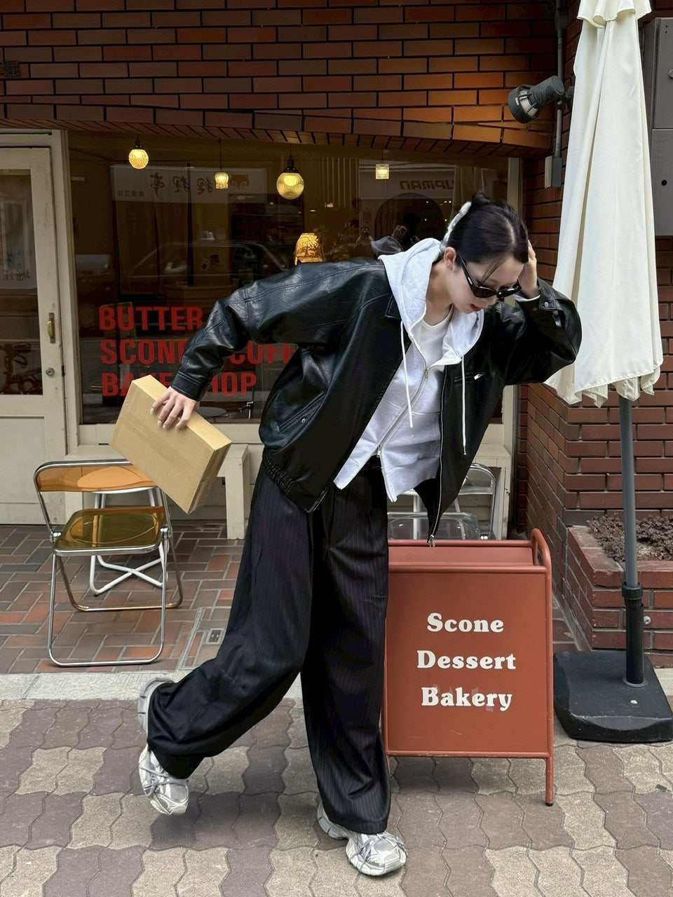 受注制【Chikashitsu +】draw cord stripe wide slacks / 【チカシツプラス】ドローコードストライプワイドスラックス (2color)