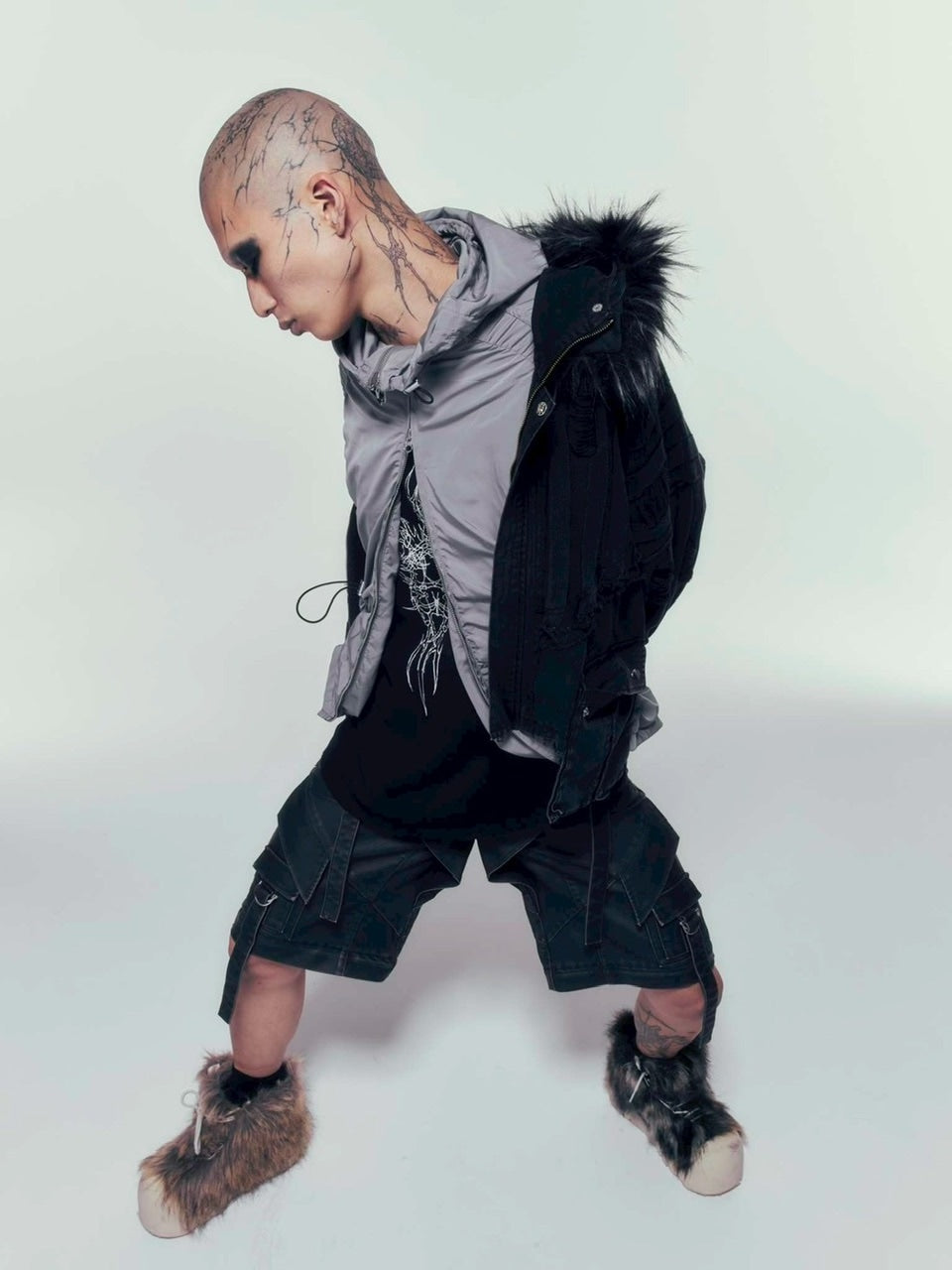 【DIG YOUR OWN GRAVE】SYN-EDGE BLOUSON /【ディグユアオウングレイブ】アシンメトリーテックブルゾン