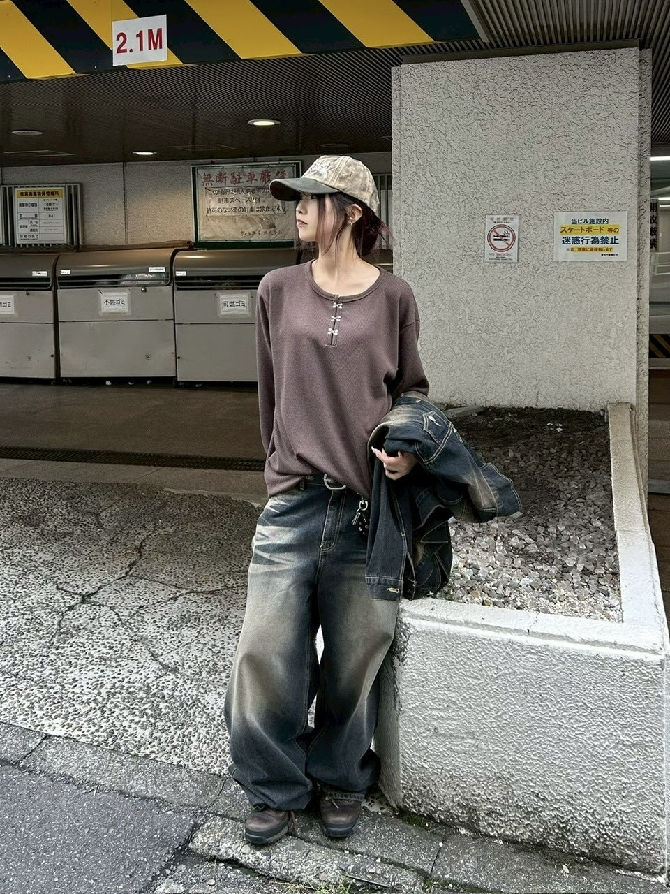 受注制【Chikashitsu +】front hook long sleeve knit / 【チカシツプラス】フロントフック長袖ニット (4color)