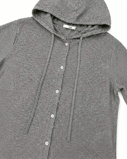 受注制【nmtc+】Sheer Button Hooded Cardigan (2color)