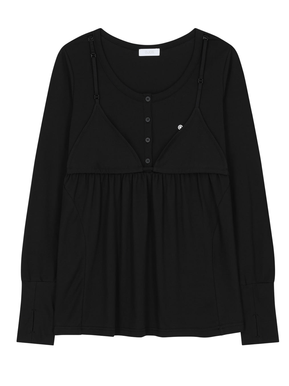 【OJOS】Layered Bra Flare Top