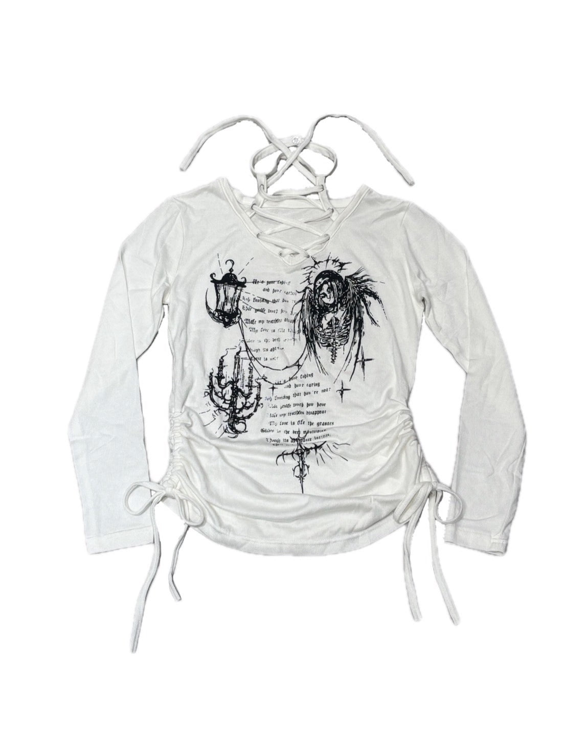 国際配送【BABY09】v-neck ribbon shirring tops