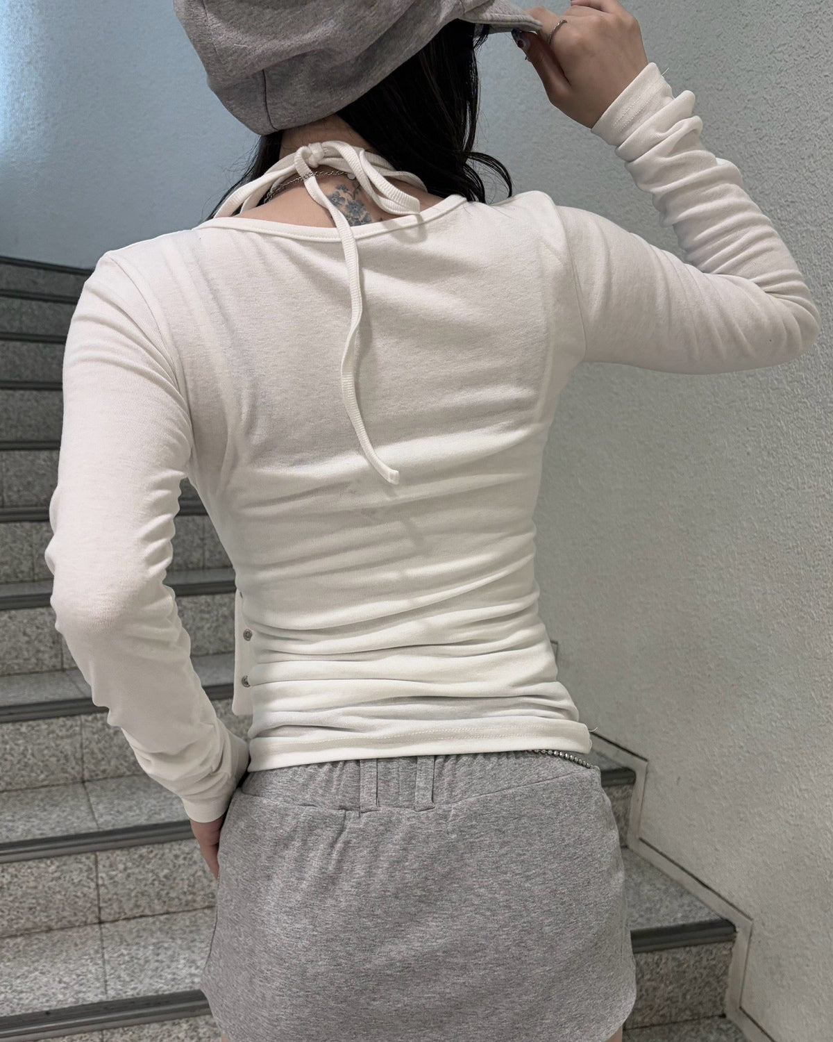 受注制【nmtc+】Belt Wrap Long Sleeve Top (2color)