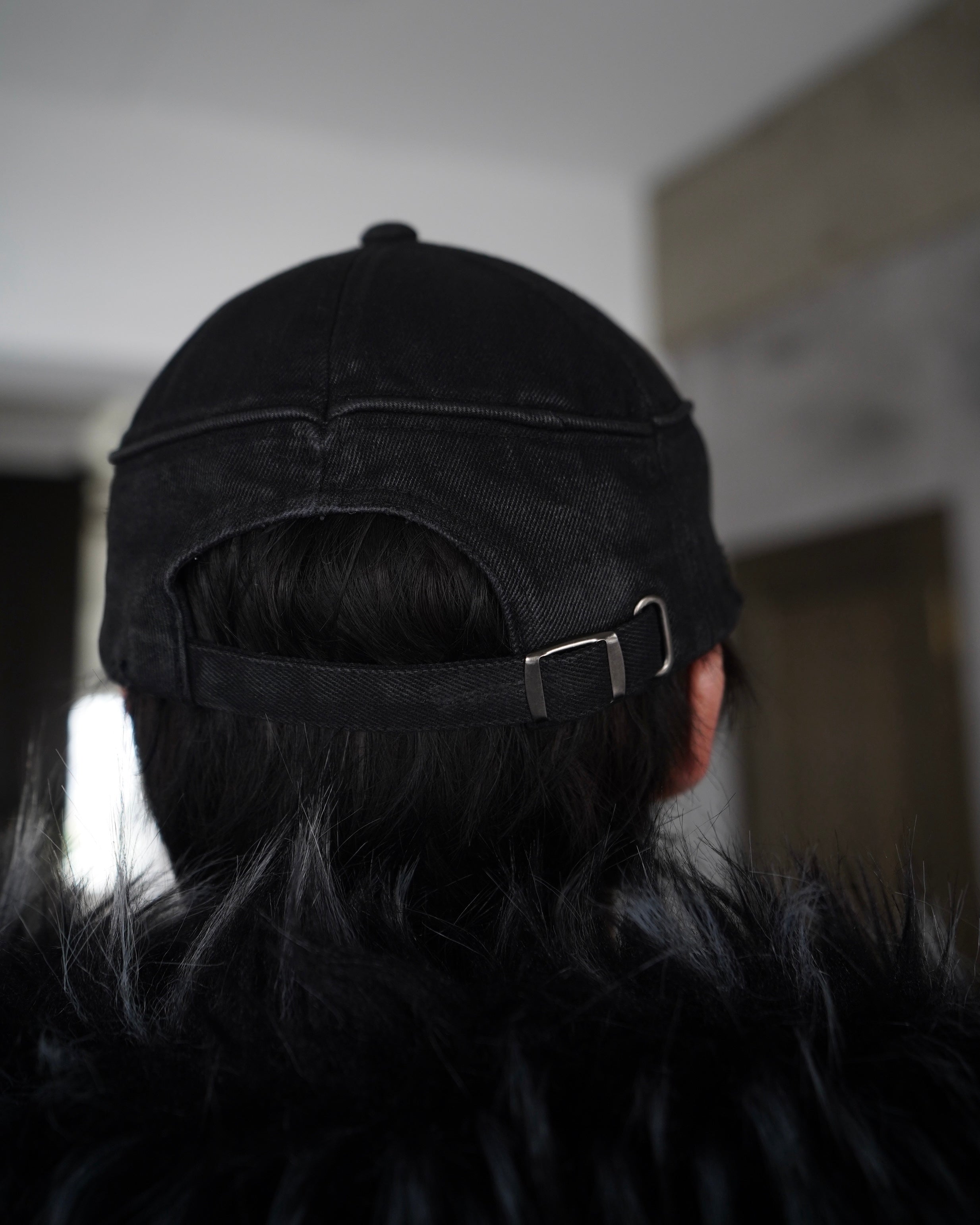 【CHIKASHITSU PLUS HIGH】Arch washed denim cap (coating)