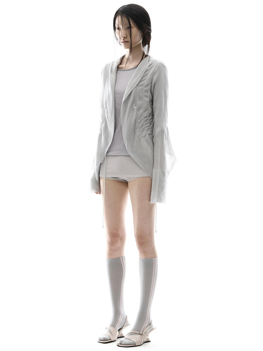 【OJOS】Ruffled Drape Cardigan