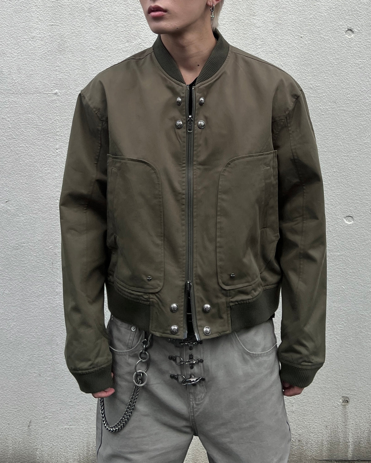 大阪店WEB限定受注制【Chikashitsu +】cropped heavy nylon MA-1 (2color)