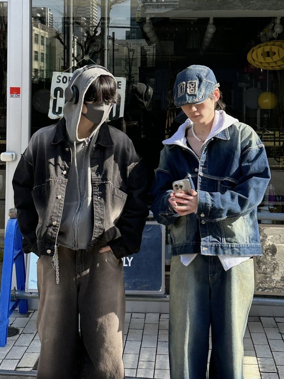 受注制【Chikashitsu +】vintage wash denim jacket (2color)