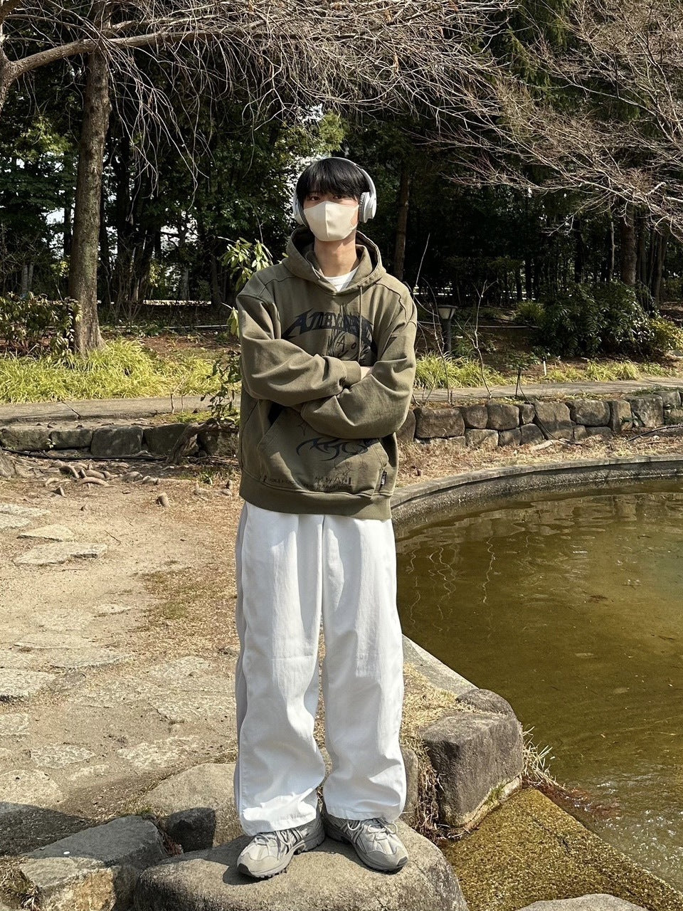 受注制【Chikashitsu +】side zip wide nylon pants (3color)
