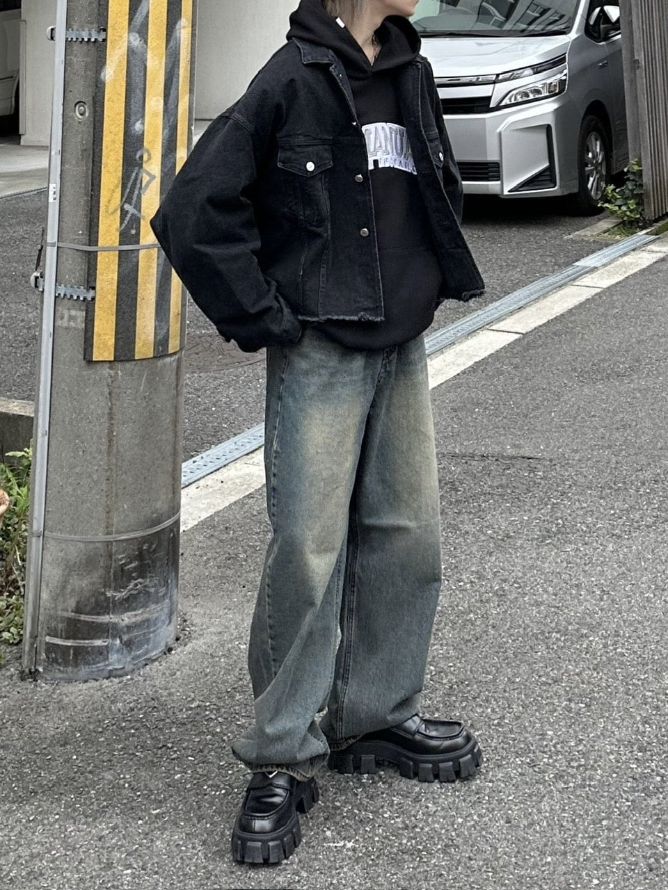 受注制【Chikashitsu +】vintage wash semi wide denim pants / 【チカシツプラス】ヴィンテージウォッシュセミワイドデニムパンツ