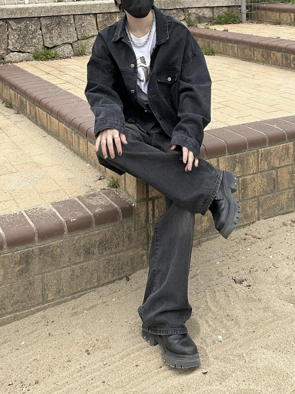 大阪店WEB限定受注制【Chikashitsu +】cutting cropped denim jacket (3color)