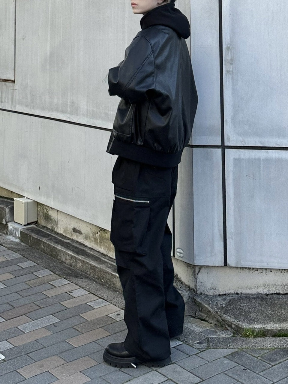 大阪店WEB限定【Chikashitsu +】damage arm warmer hoodie (3color)