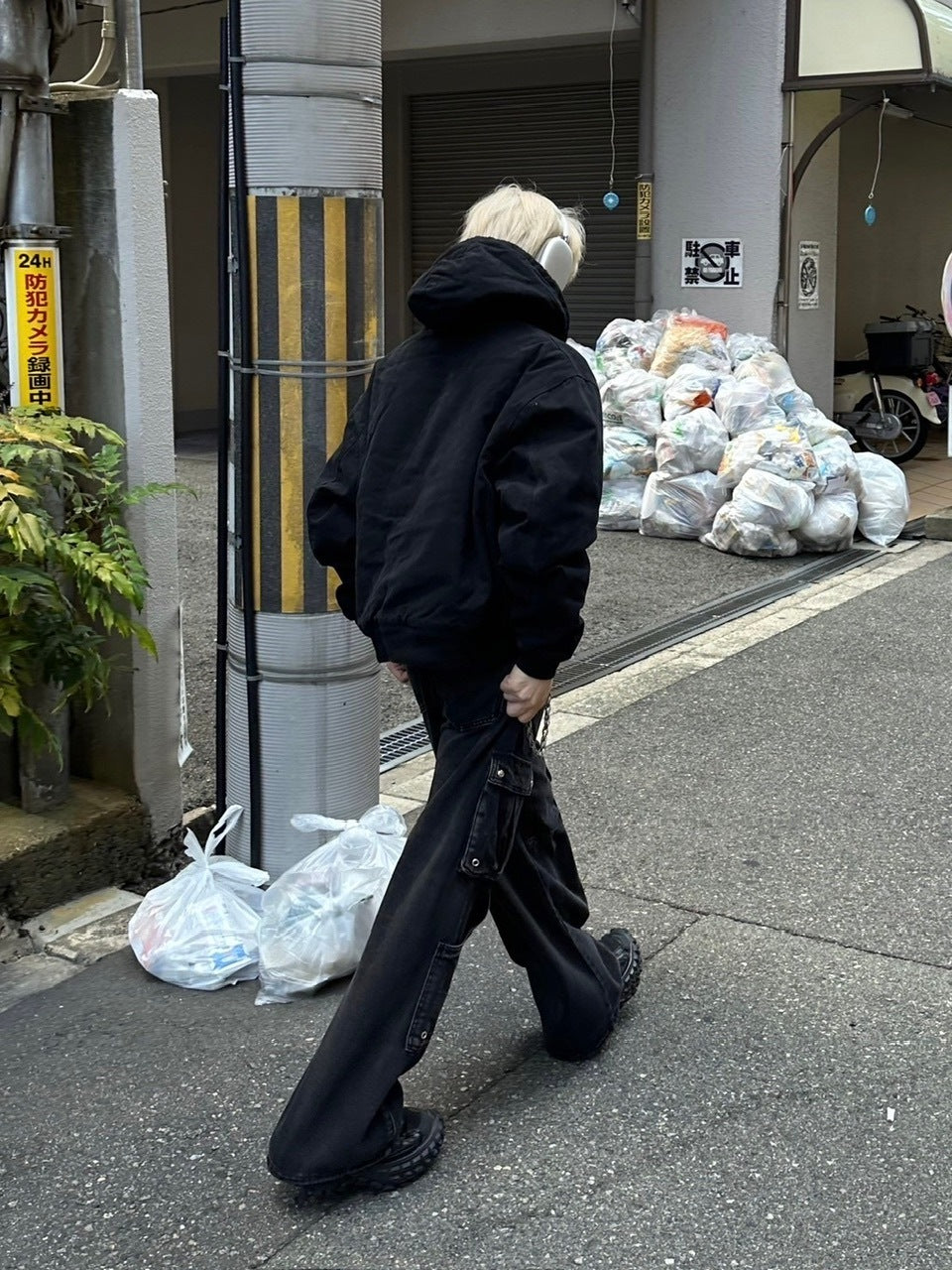 受注制【Chikashitsu +】cropped hooded work blouson (2color) / 【チカシツプラス】クロップドフードジップアップパーカーワーク長袖ブルゾン