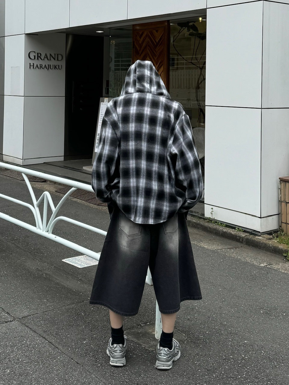 受注制【Chikashitsu +】tartan check hooded shirt (3color) / 【チカシツプラス】タータンチェックフード付き長袖シャツ