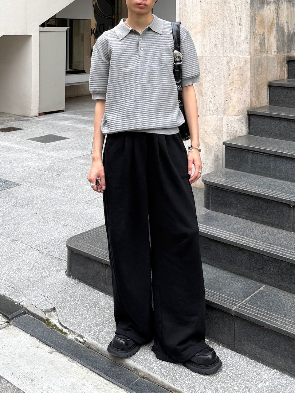 東京店WEB限定受注制【Chikashitsu +】Dry-Touch Rib Knit Polo