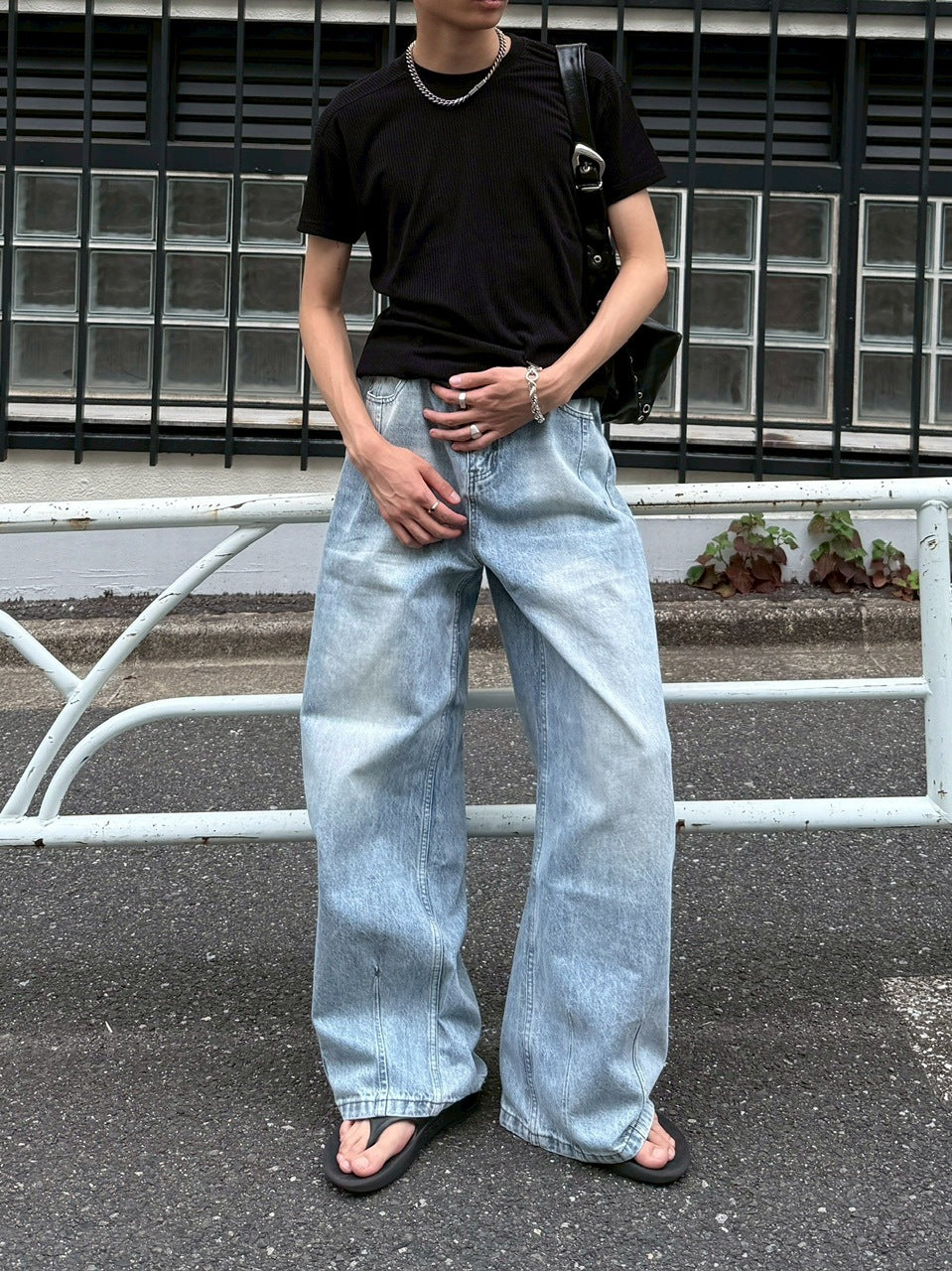 東京店WEB限定受注制【Chikashitsu +】cropped rib knit tee (3color)