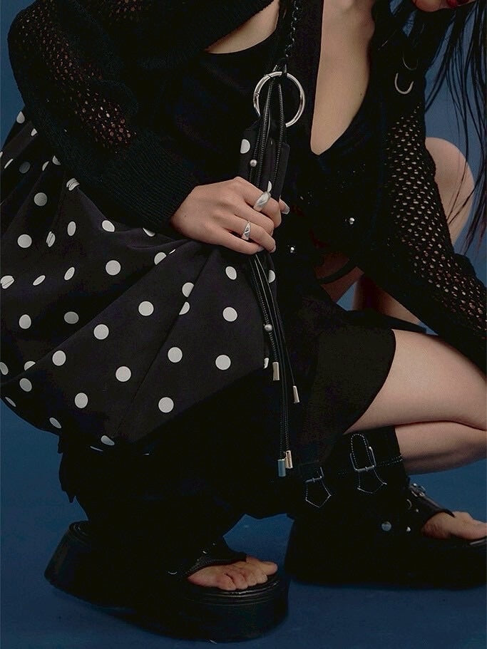 【NOT KNOWING】Braided Dot Shoulder Bag / 【ノットノーイング】ブレイデッドドットショルダーバッグ