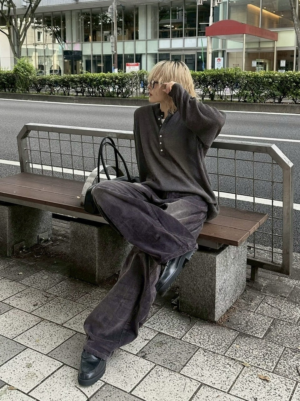 【Chikashitsu +】light touch henry neck knit / 【チカシツプラス】ライトタッチへンリーネックニット (3color)