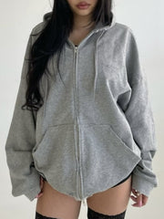 【BLACK PURPLE】Shadow Loop Zip-Up Hoodie