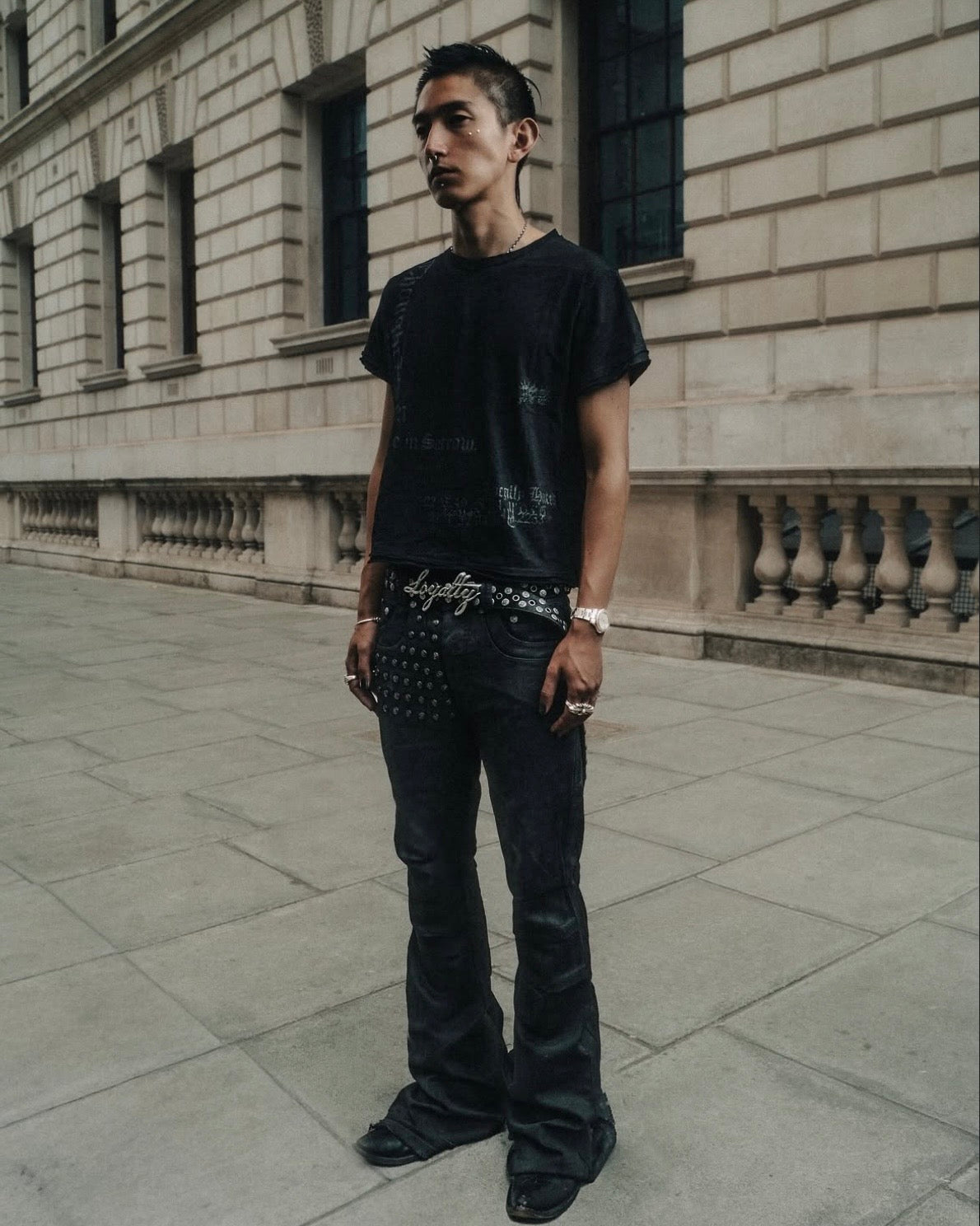 【Thought We Friends】L Raw Hem T-shirt