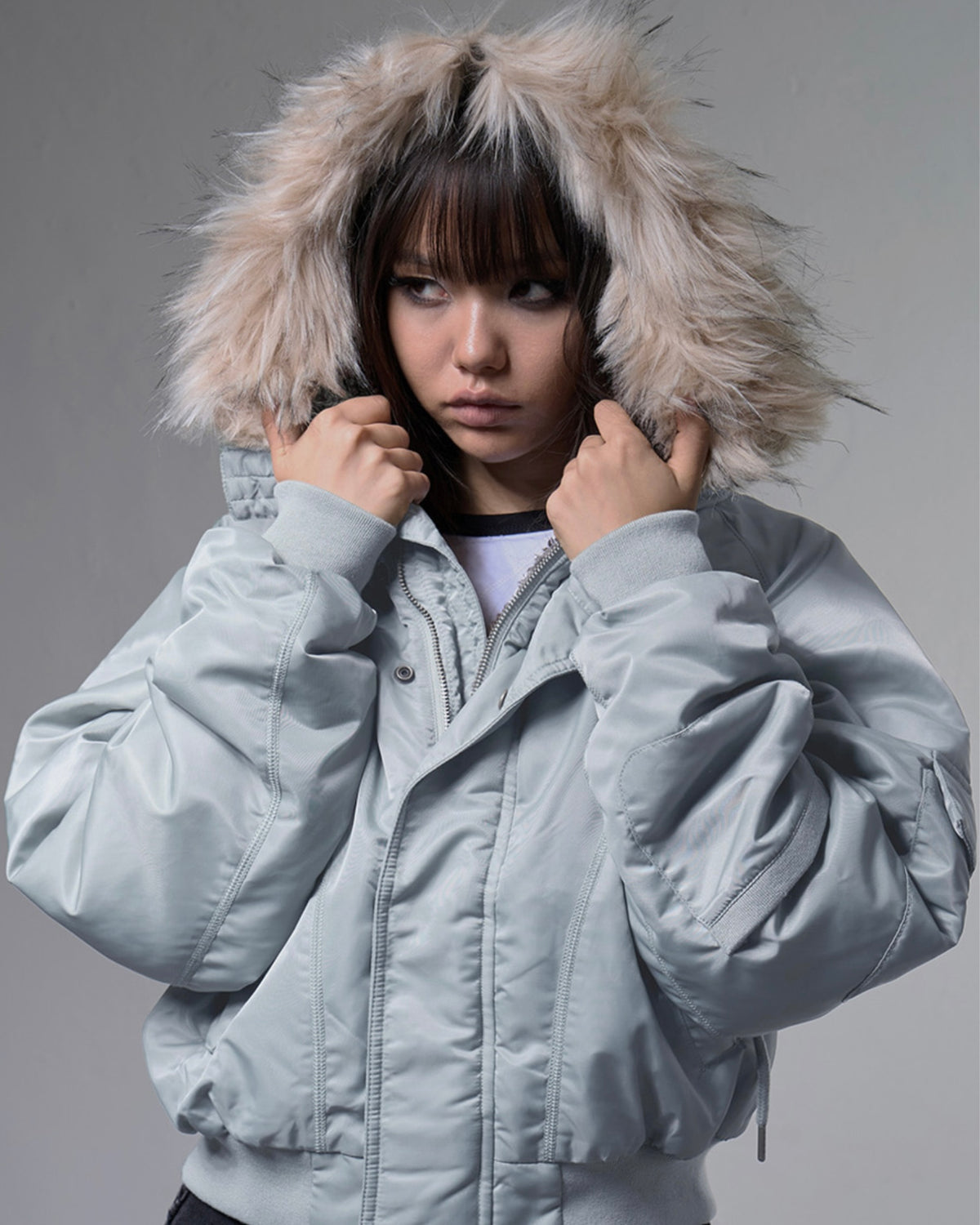 【FANCY CLUB】EYELET FUR MA-1