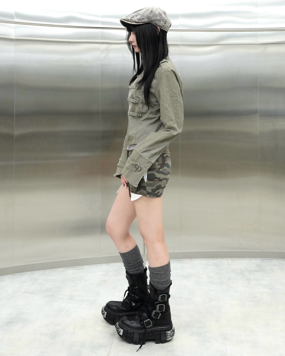 受注制【Never mind the XU】Napoleon grunge denim jacket (2color)