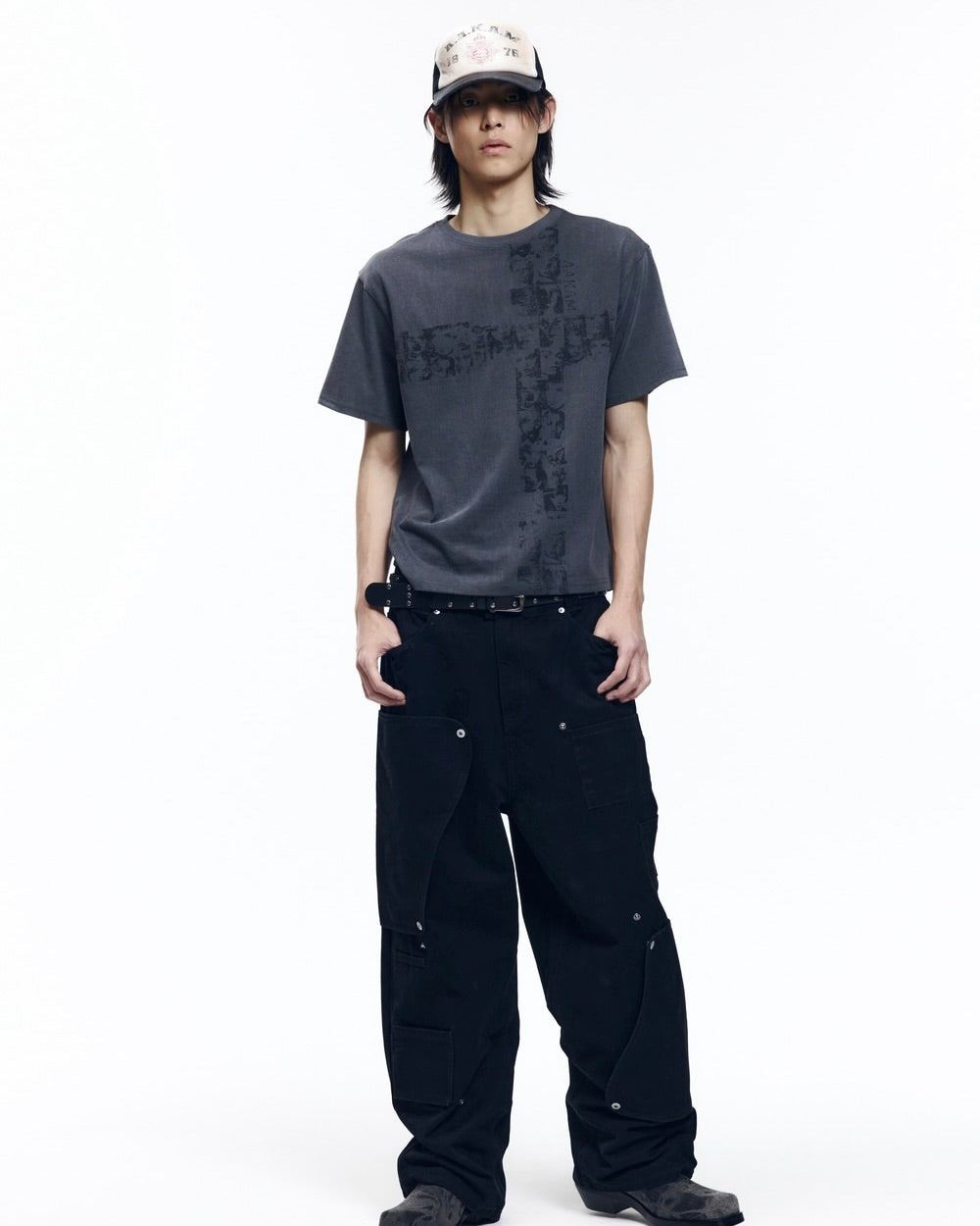 【AAKAM】Mosaic Cross Half Top