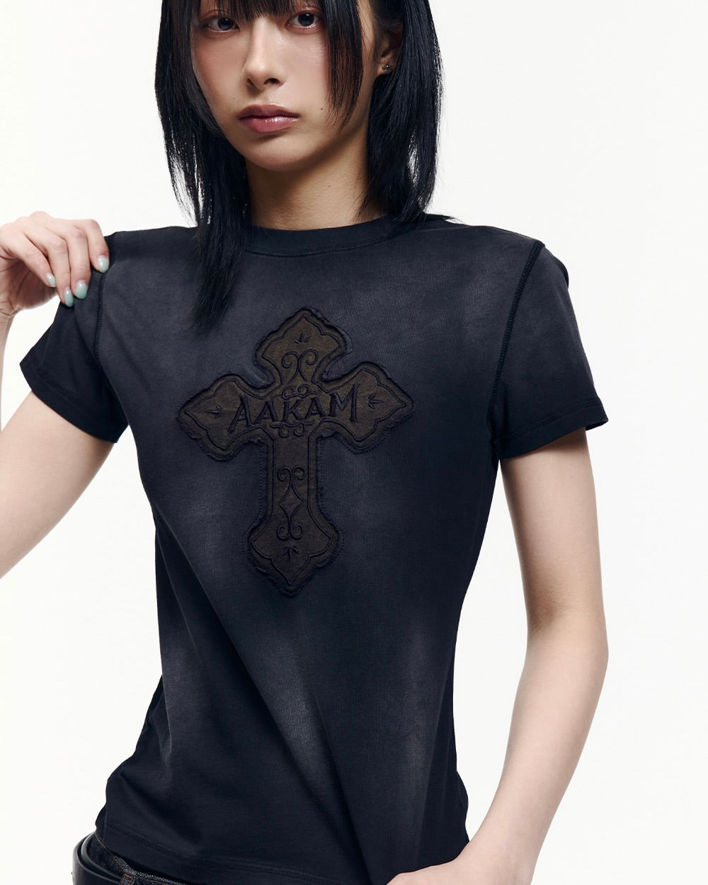 【AAKAM】Dust Fade CROS2 Half Top
