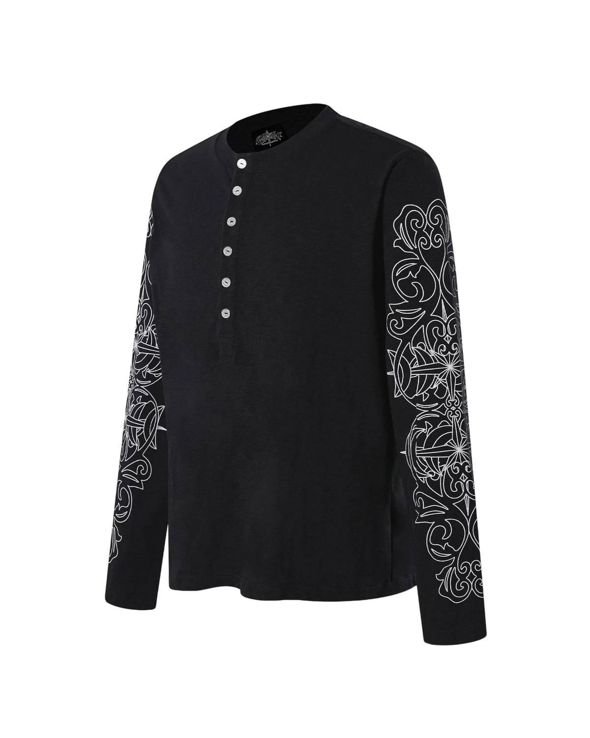 【THEBOYHASNOPATIENCE】LUMINOUS DAWN BAROQUE HENLEY L/S TEE