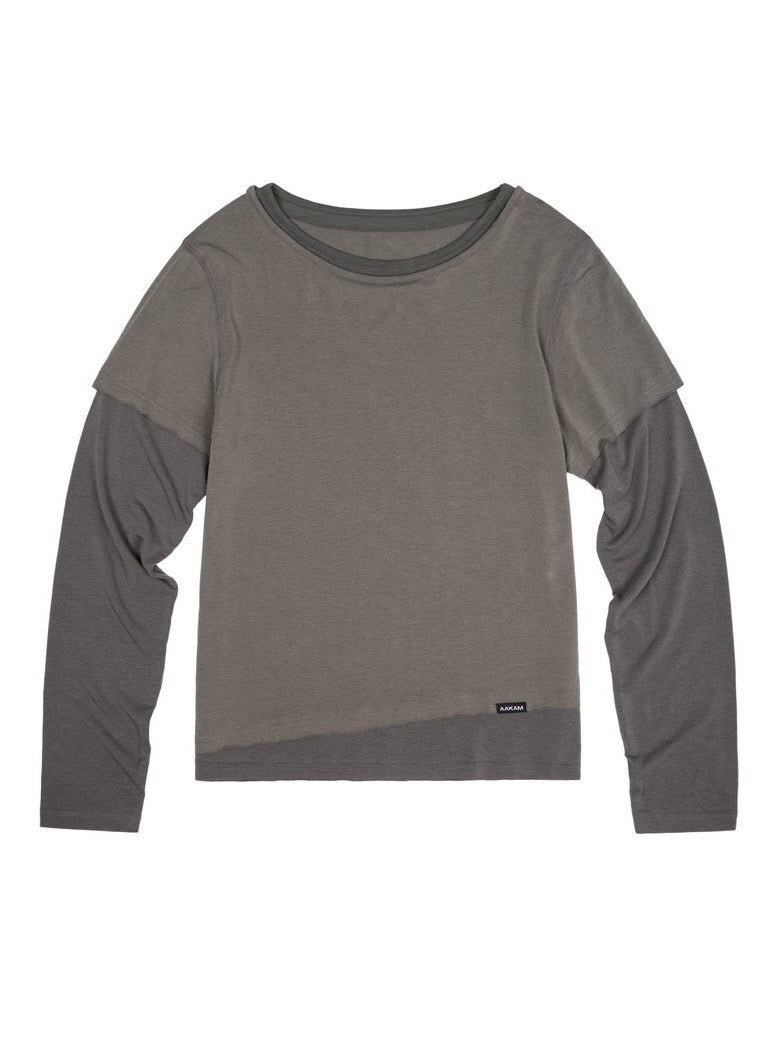 【AAKAM】Contrast Layered Long Sleeve