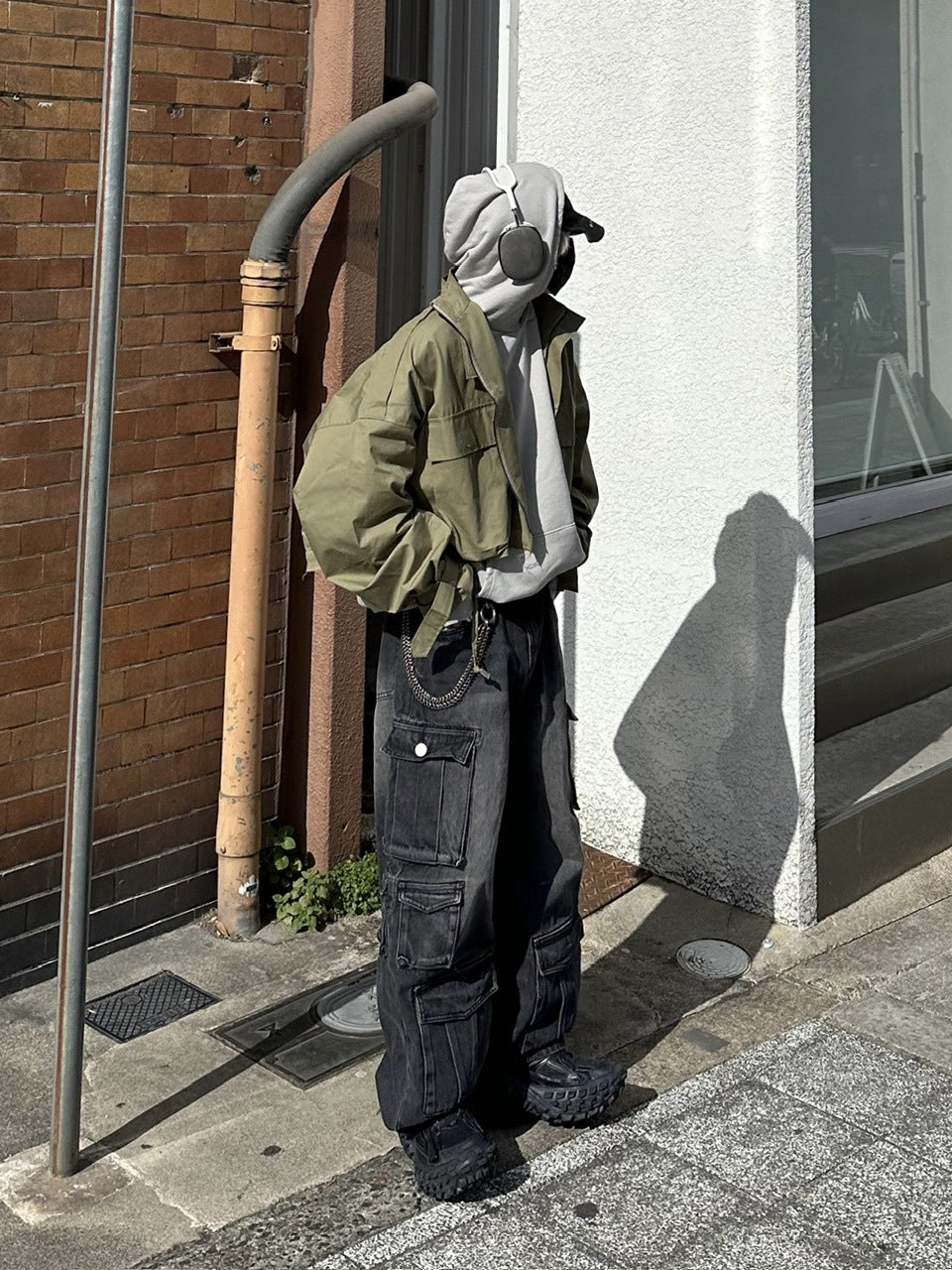 大阪店WEB限定【Chikashitsu +】damage arm warmer hoodie (3color)