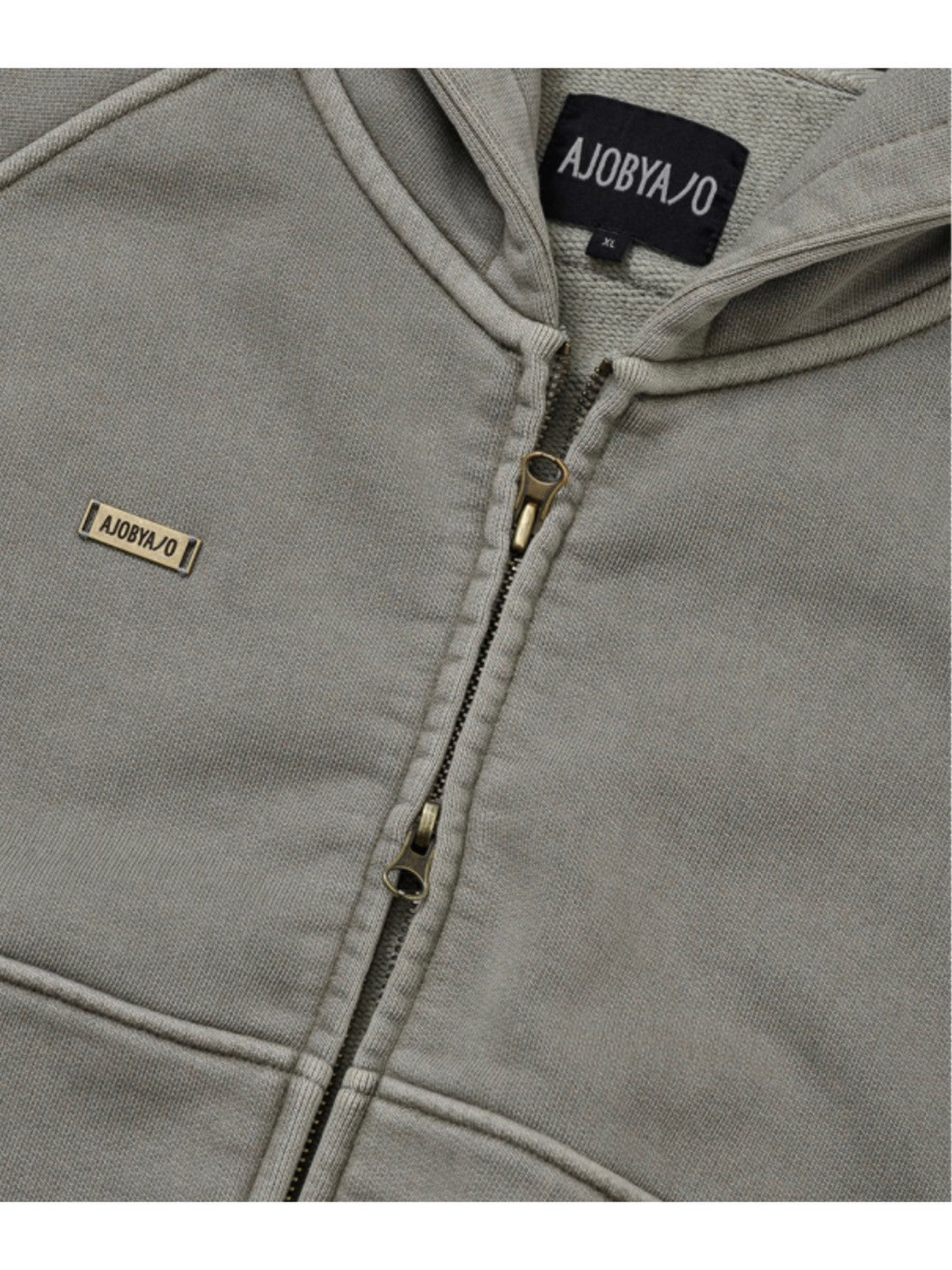 【AJOBYAJO】Vintage Pigment Zip-Up Hoodie