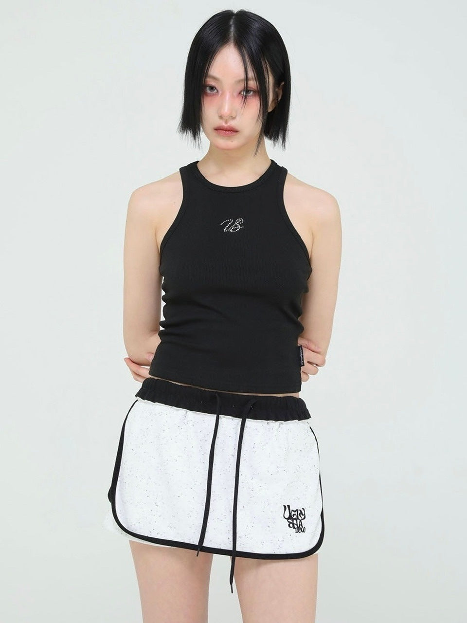 【Uglyshadow】BEADS MANGO SLEEVELESS / 【アグリーシャドウ】ビーズシンプルタンクトップ