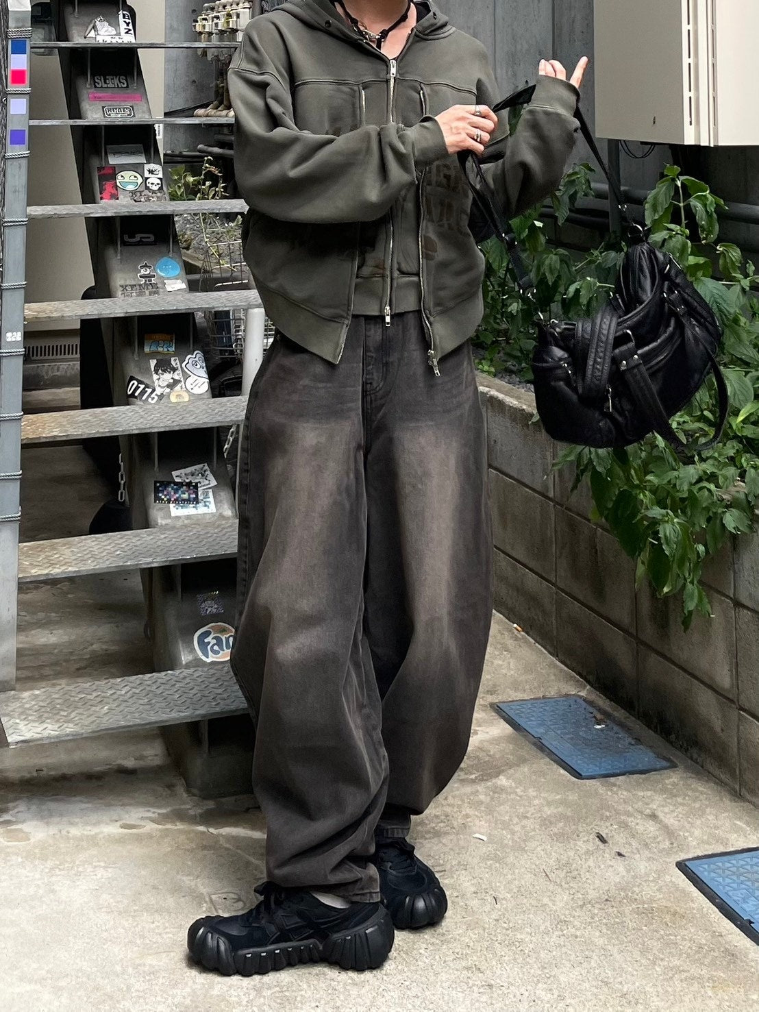 受注制【Chikashitsu +】super buggy denim pants (3color) / 【チカシツプラス】スーパーバギーデニムパンツ