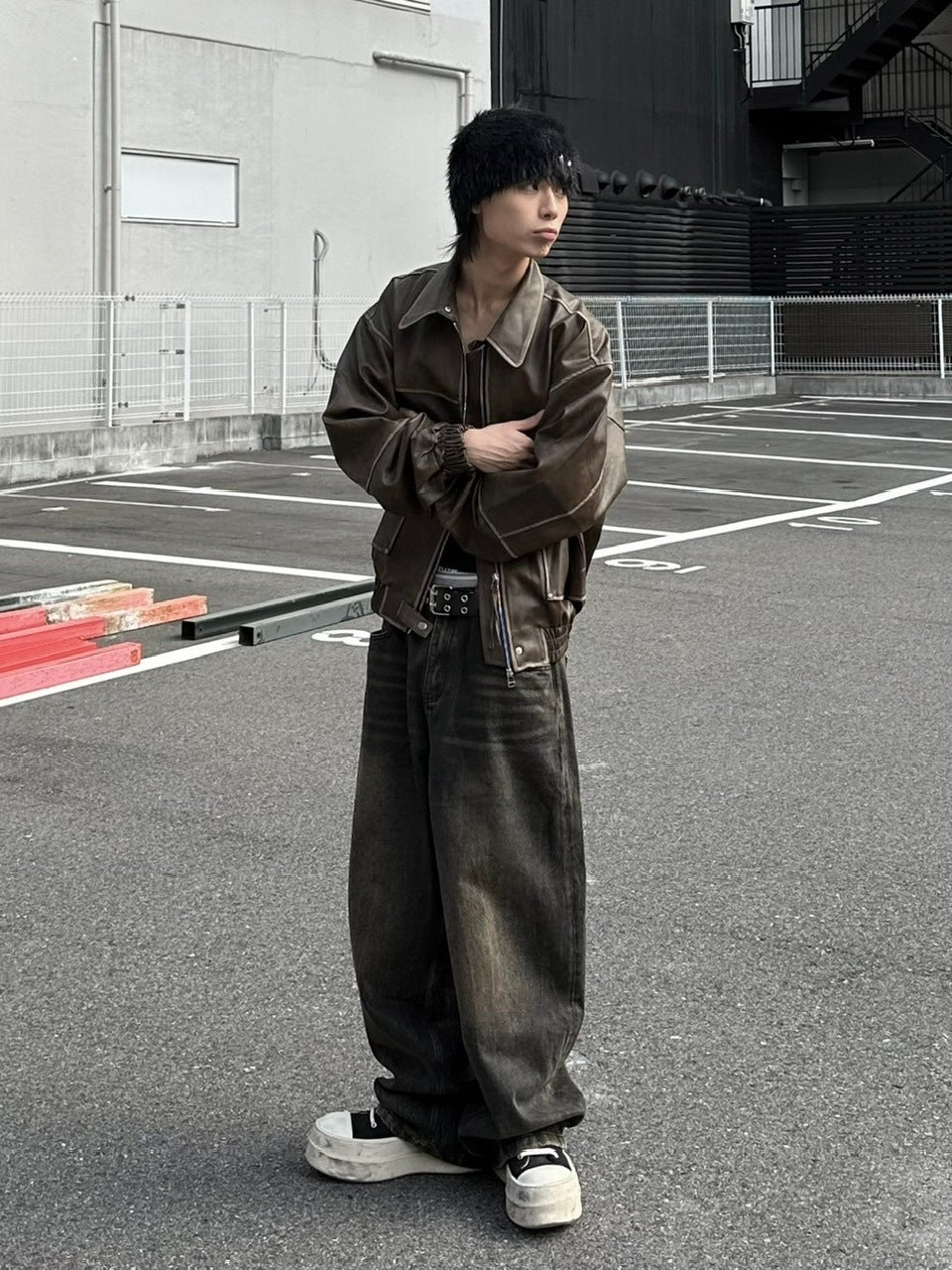 大阪店WEB限定受注制【Chikashitsu +】washing vegan leather jacket (2color)