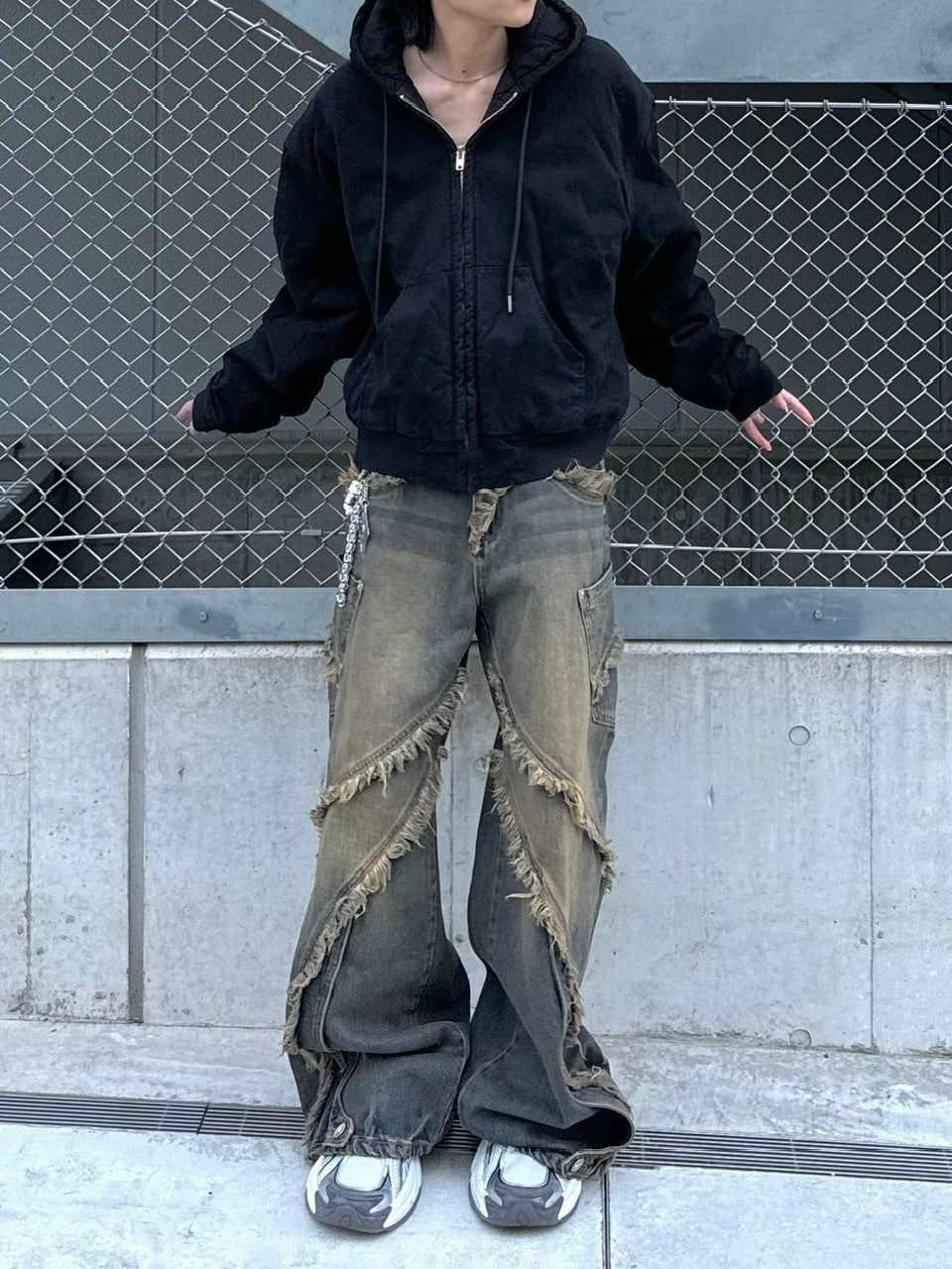 受注制【Chikashitsu +】cropped hooded work blouson (2color) / 【チカシツプラス】クロップドフードジップアップパーカーワーク長袖ブルゾン