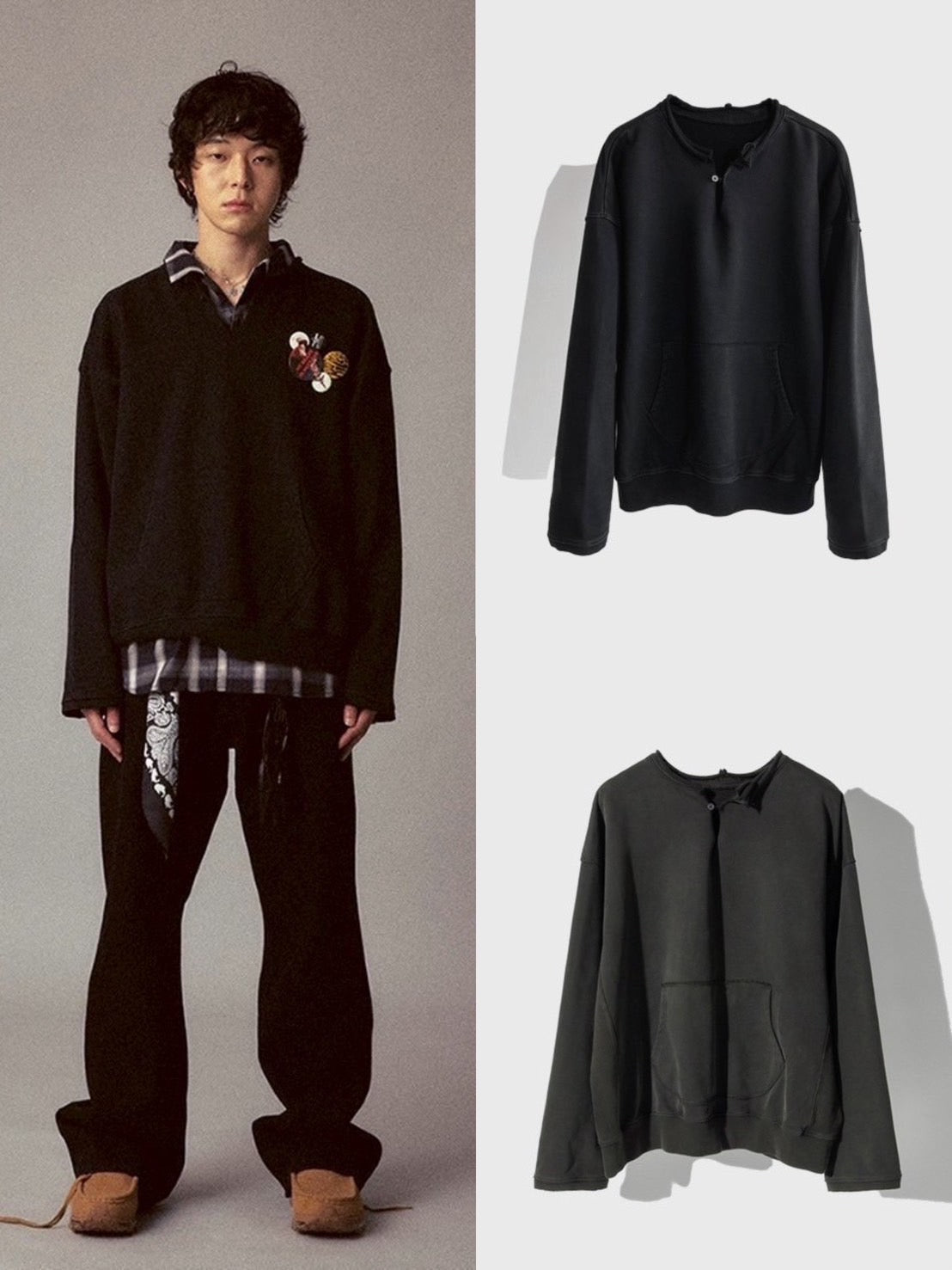 【Cord】Round Cut Vent Crew-neck