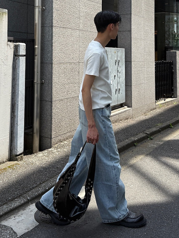 【Chikashitsu +】henry neck half sleeve tee (3color) / 【チカシツプラス】ヘンリーネック半袖Tシャツ