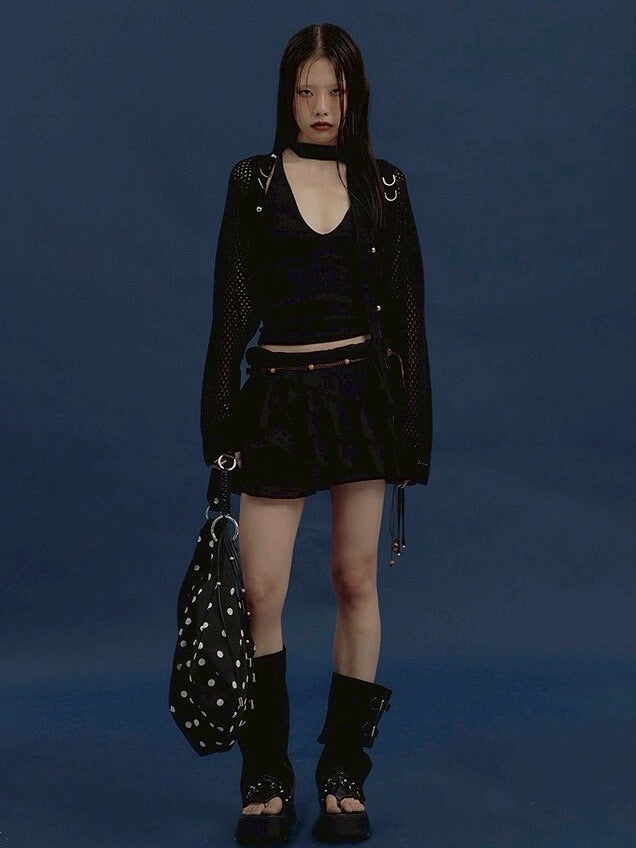 【NOT KNOWING】Braided Dot Shoulder Bag / 【ノットノーイング】ブレイデッドドットショルダーバッグ