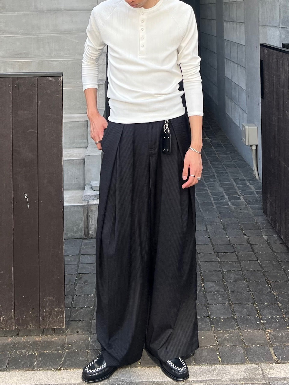 東京店WEB限定受注制【Chikashitsu +】snap rib henley neck tee / 【チカシツプラス】スナップリブヘンリーネックTシャツ (4color)