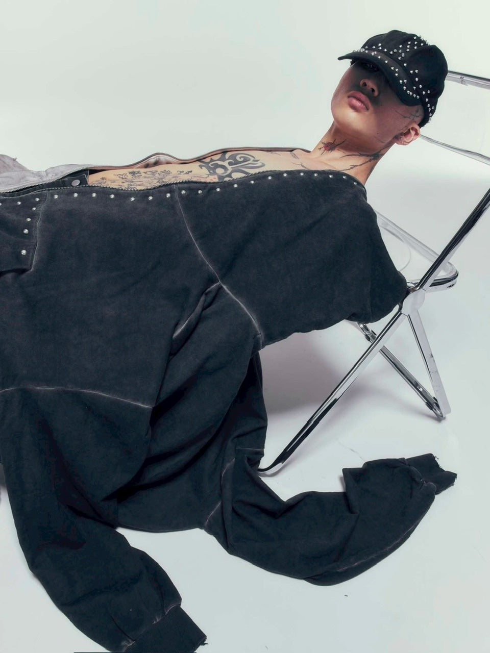 【DIG YOUR OWN GRAVE】FULLZIP STUDDED HOODIE /【ディグユアオウングレイブ】スタッズフルジップアップパーカー