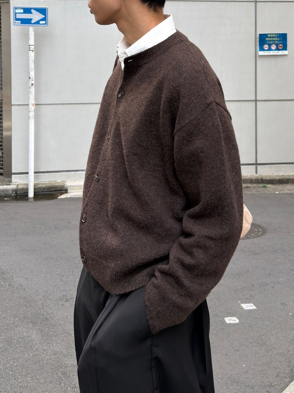 東京店WEB限定受注制【Chikashitsu +】soft touch crew neck knit cardigan / 【チカシツプラス】ソフトタッチクルーネックニットカーディガン (4color)