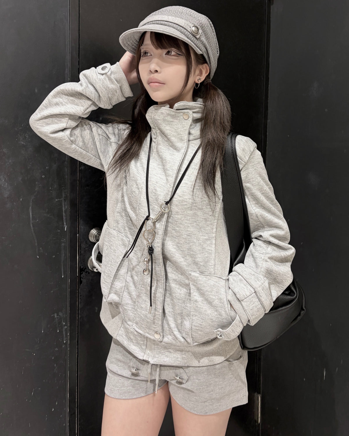 受注制【nmtc+】High neck cargo pocket zip jacket