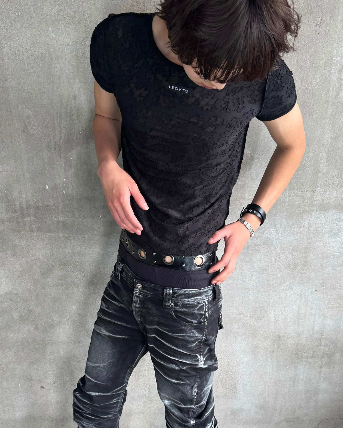 【LECYTO】Damask Lace T-Shirt