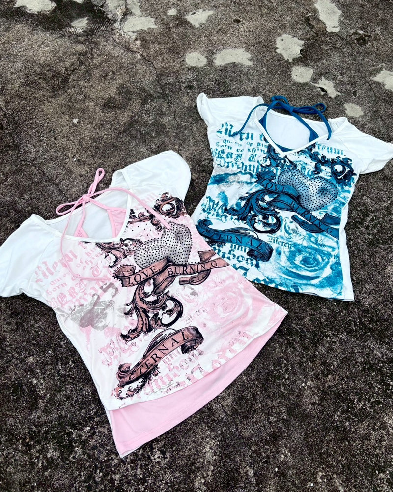 国際配送【BABY09】vintage fairy layered tee (2color)