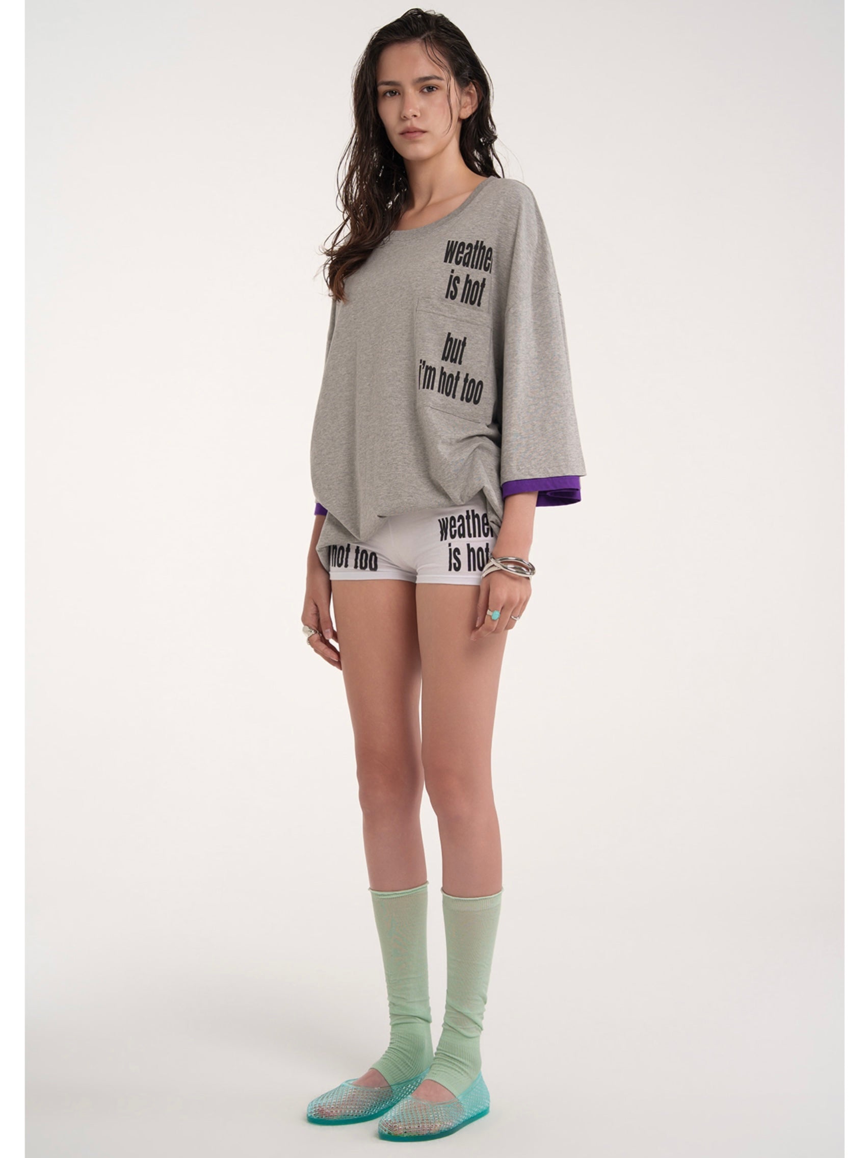【ESC STUDIO】two sleeve hot t-shirt