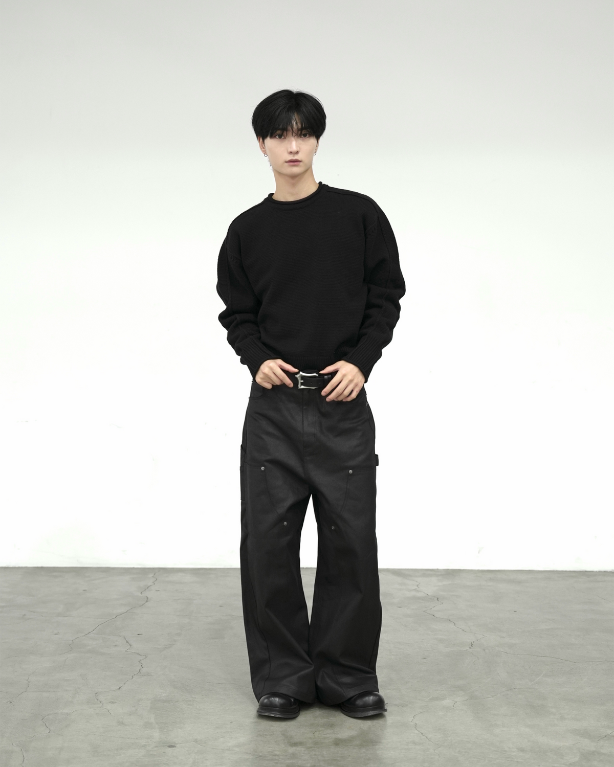 【CHIKASHITSU PLUS HIGH】Contour roll knit sweater (2color)