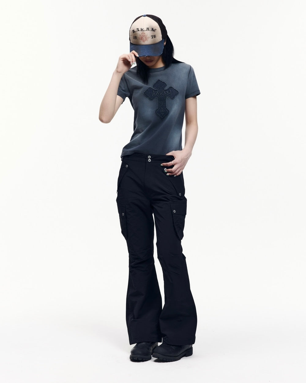【AAKAM】Dust Fade CROS2 Half Top